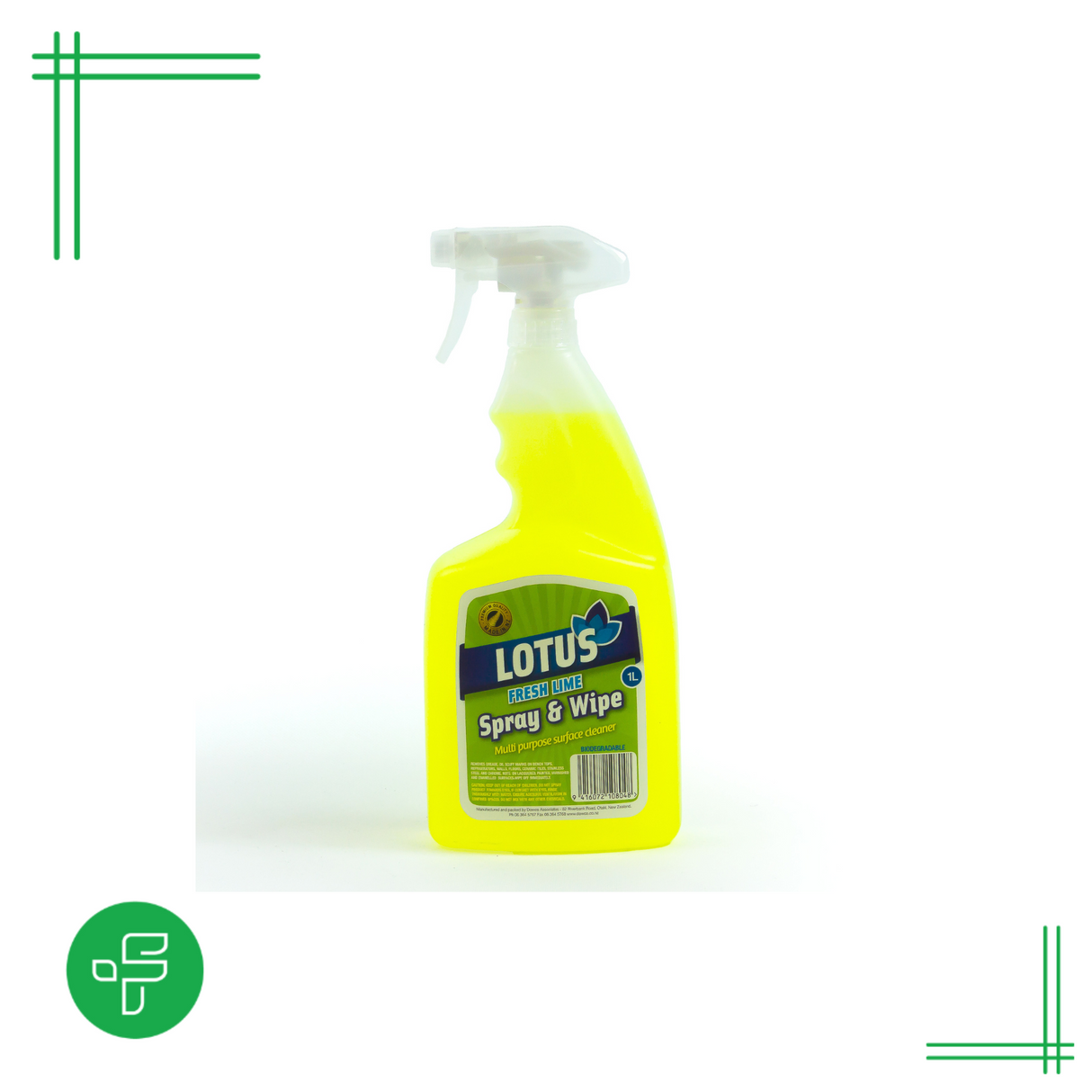 Lotus Spray & Wipe Trigger 1L Lime